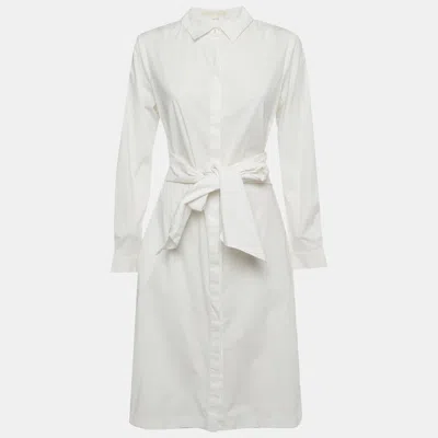 Pre-owned Simkhai White Poplin Tie Midi Shirt Dress M