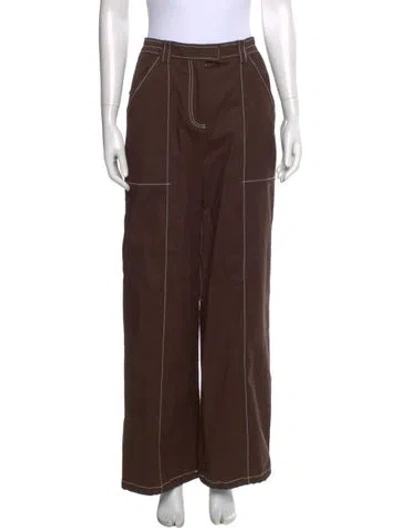 Pre-owned Simkhai Wide Leg Pants In Red