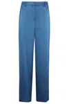 Simkhai Wide-leg Trousers With Elasticized Waist And Smooth Finish In Blue