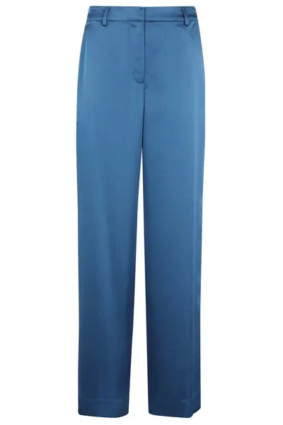 Simkhai Wide-leg Trousers With Elasticized Waist And Smooth Finish In Blue