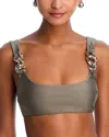 Simkhai Wilda Scoop Neck Bikini Top In Brown