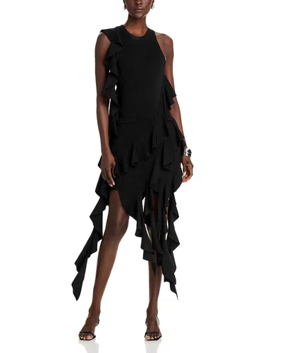 Simkhai Wilda Sleeveless Cascade Dress In Black