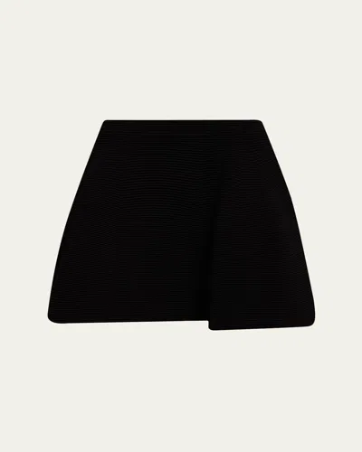 Simkhai Wilder Ottoman Knit Mini Skirt In Black