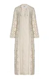 Simkhai Wiliama Lace-up Cotton-blend Maxi Cover-up Dress In White