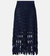 Simkhai Wilma Open-knit Midi Skirt In Blue