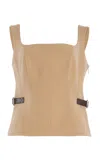Simkhai Windsor Belted Top In Neutral