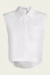 Simkhai Winslow Cotton Cropped Shirt In White