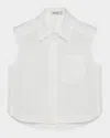 Simkhai Winslow Sleeveless Collared Shirt In White