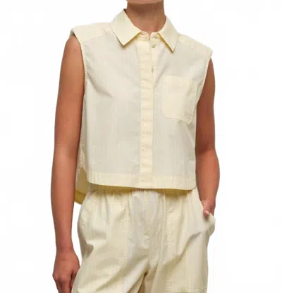 Simkhai Winslow Shirt In Buttercream Stripe In Yellow