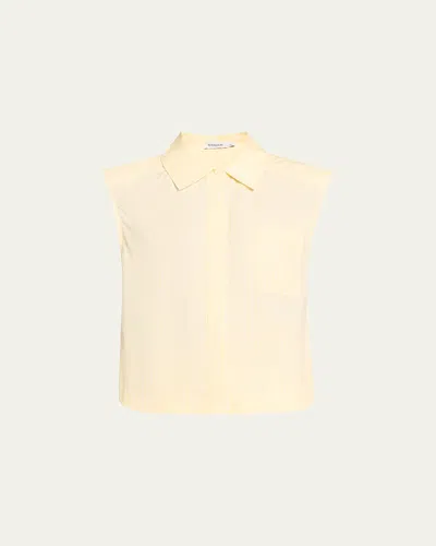 Simkhai Winslow Short Sleeve Cropped Shirt In Yellow