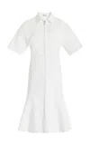 Simkhai Winslow Zip-front Suiting Midi Shirt Dress In Ivory