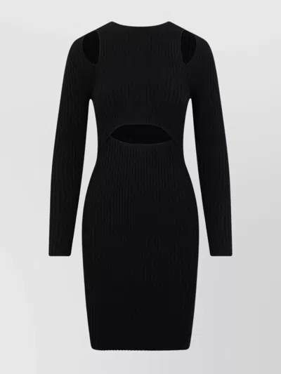 Simkhai Wolford Contoured Ribs Dress In Black