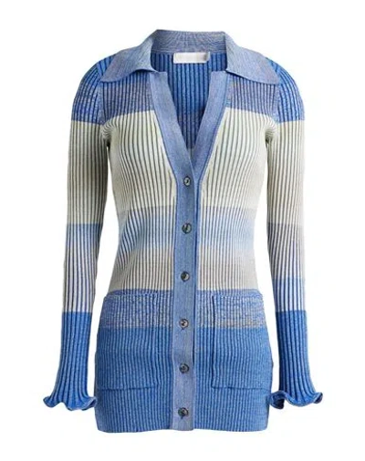 Simkhai Woman Cardigan Blue Size S Cotton, Rayon, Nylon, Elastane
