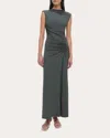 Simkhai Women's Acacia Draped Ruched Jersey Midi Dress In Green