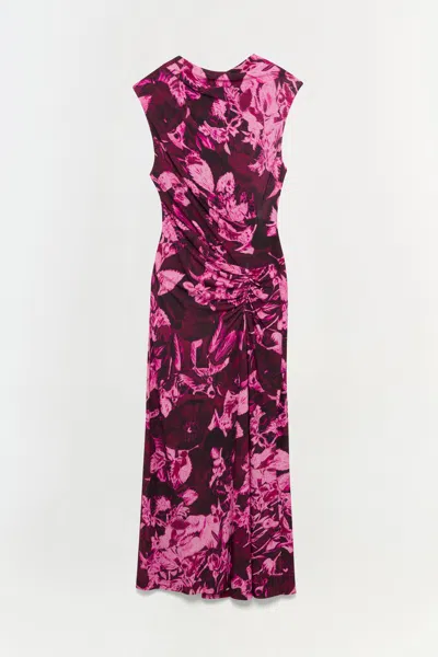 Simkhai Women's Acacia Jersey Midi Dress In Sangria Botanical
