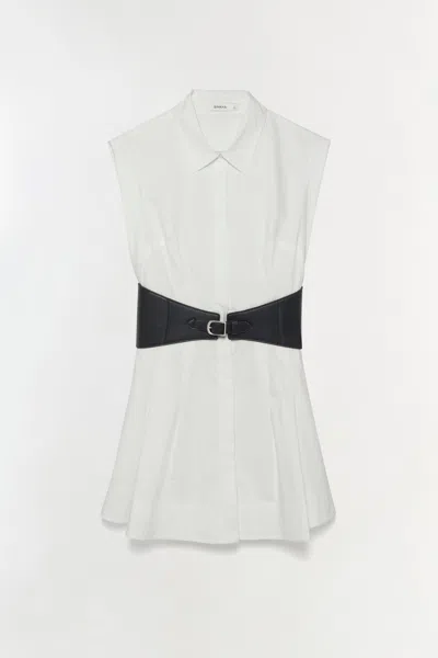 Simkhai Women's Adler Belted Cotton Mine Dress In White