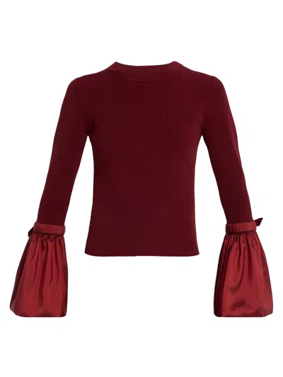 Simkhai Women's Agata Bell-sleeve Top In Burgundy