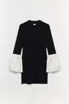 Simkhai Agathea Knit Combo Mini Dress In Black In Black