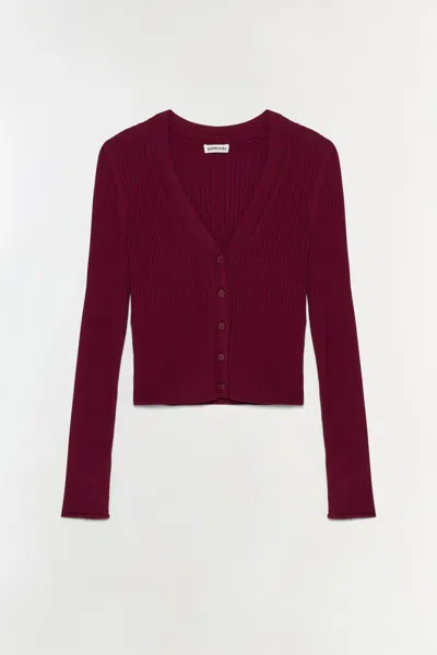 Simkhai Women's Ailany Knit Cardigan In Cranberry In Red