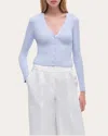 Simkhai Ailany V Neck Cardigan Sweater In Blue
