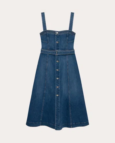 Simkhai Women's Alba Denim Bustier Midi Dress