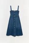 Simkhai Womens Trancoso Alba Bustier Denim Midi Dress
