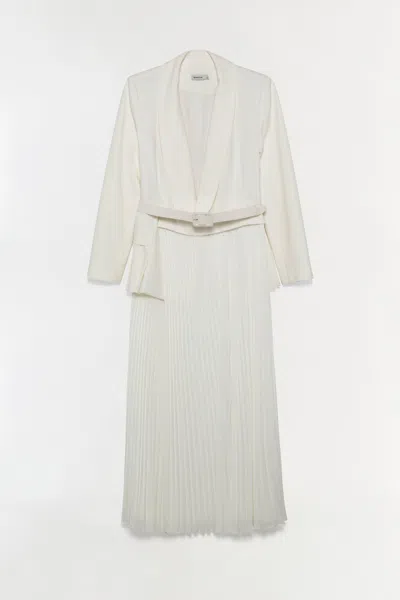 Simkhai Women's Alexandra Pleated Blazer Midi Dress In Cream In White