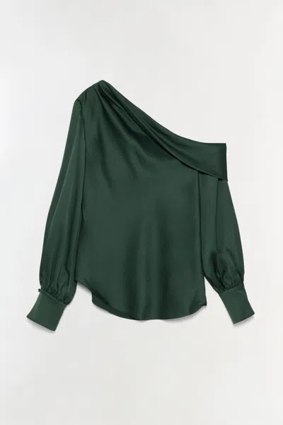 Simkhai Women's Alice Satin Top In Cypress In Green