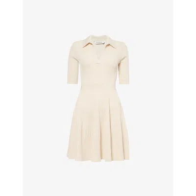 Simkhai Womens Almond Patricia Slim-fit Stretch-woven Blend Midi Dress In Almond