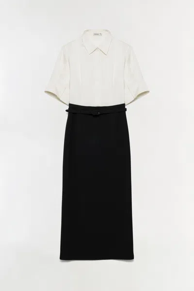 Simkhai Alvera Belted Twill Midi Dress In Multi