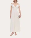 Simkhai Women's Amarantha Pleated Jersey Knit Off-shoulder Dress In White