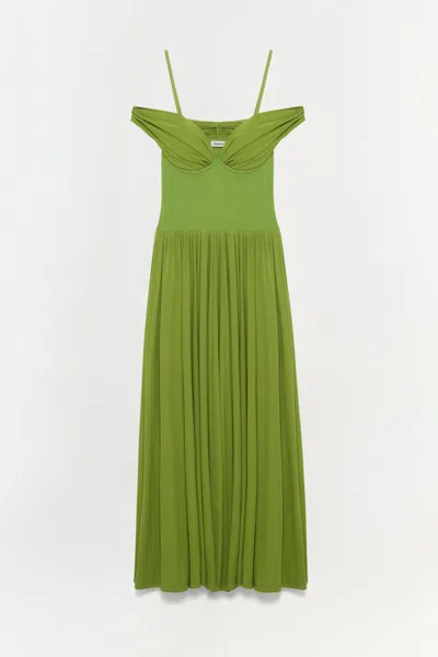 Simkhai Women's Amarantha Jersey Midi Dress In Kiwi