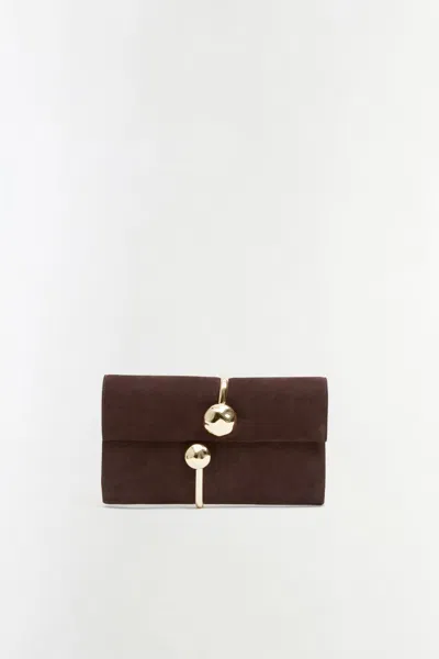 Simkhai Women's Amaya Nubuck Leather Clutch In Marrone