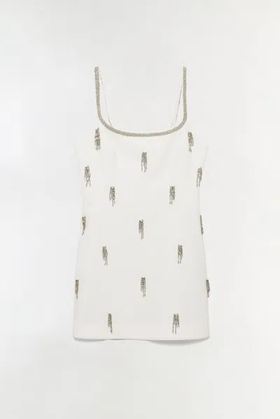 Simkhai Women's Amy Embellished Mini Dress In Ivory In Animal Print