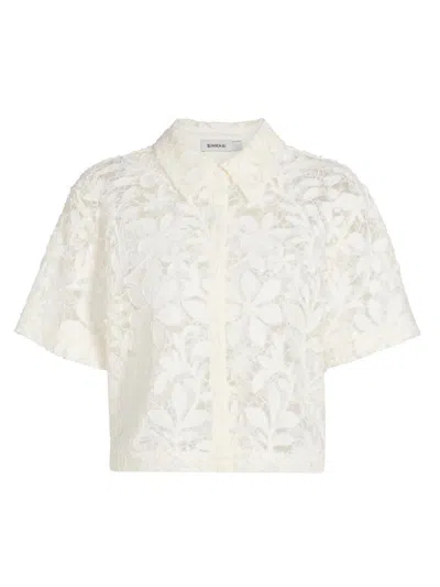 Simkhai Cotton Lace Shirt In White