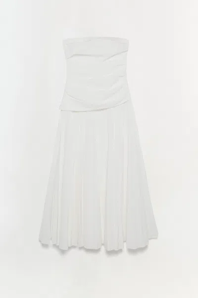 Simkhai Womens White Arie Bustier Cotton-blend Midi Dress