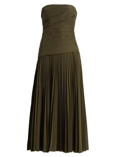 Simkhai Women's Arie Strapless Bustier Midi-dress In Green