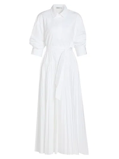 Simkhai Women's Arlo Belted Maxi Shirtdress In White