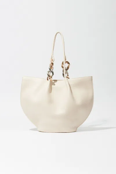 Simkhai Women's Arlo Chain Pebble Leather Tote In Cream In White