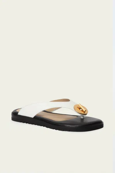 Simkhai Women's Asher Washer Leather Thong Sandal In White