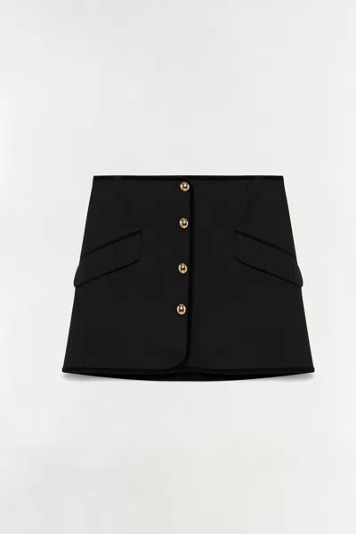 Simkhai Women's Astor Velvet Trimmed Mini Skirt In Black