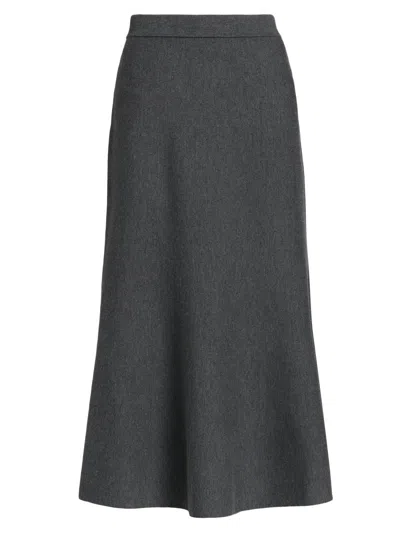 Simkhai Women's Atwood Merino-wool Trumpet Midi-skirt In Gray