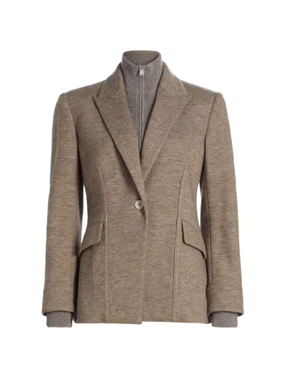Simkhai Women's Auden Knit Combo Blazer In Brown