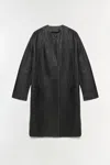 Simkhai Women's Autumn Full Length Leather Jacket In Distressed Black In Black