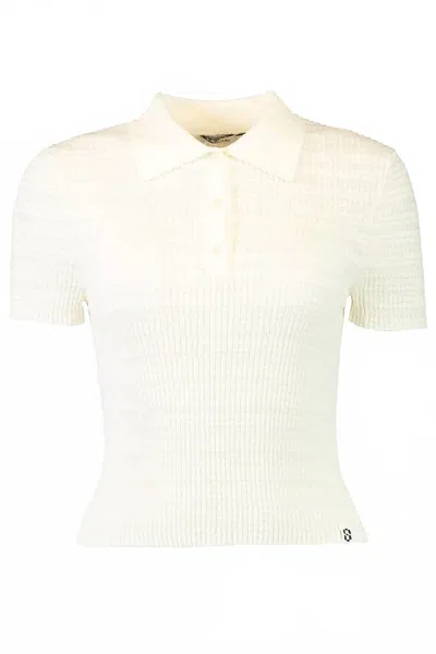 Simkhai Women's Averie Short Sleeve Polo In Ivory In White