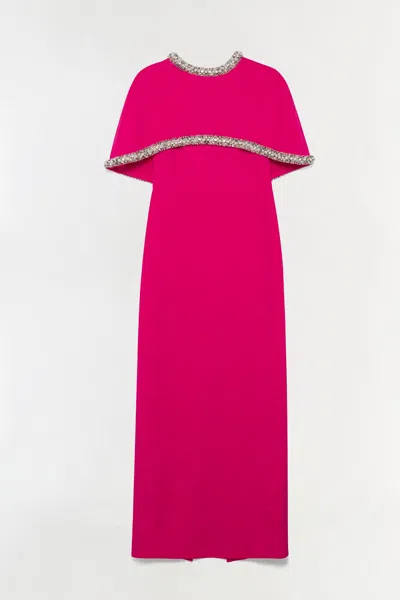 Simkhai Women's Bellamy Embellished Cape Gown In Fuchsia In Pink