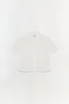 Simkhai Bernie Short Sleeve Pleated Shirt In White