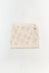 Simkhai Women's Bethany Mini Wrap Skirt In Sand Polka Dot