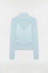 Simkhai Openwork Turtleneck Sweater In Blue