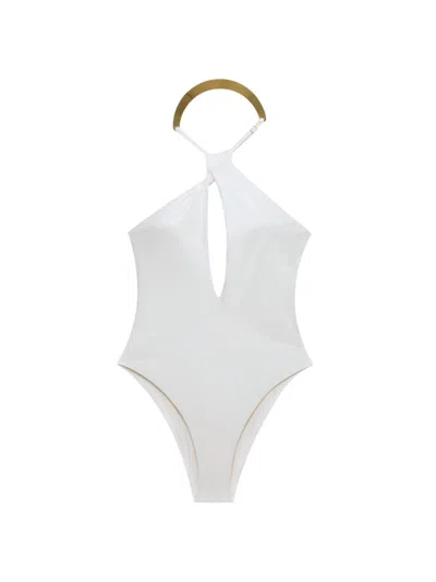 Simkhai Women's Bindi Draped One-piece Swimsuit In White